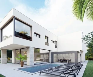 Doppelvilla mit Pool, ruhige Lage, Neubau