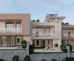 Vodice - casa S3 con piscina, terraza en la azotea con vistas al mar