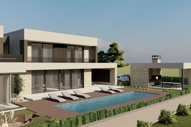 Isztria, Poreč, Kaštelir: Luxus villa medencével a maximális kényelemért