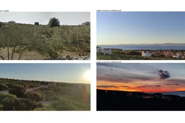 Brač, Supetar, building plot 928m2 in M1 zone with conceptual design