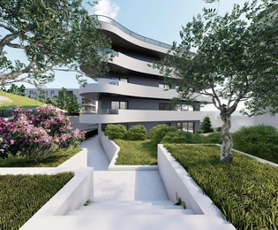 Two-bedroom apartment for sale on the ground floor near Trogir in Croatia