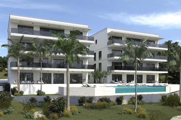 Primošten, dwupokojowe mieszkanie na drugim piętrze z basenem, 90,53 m²