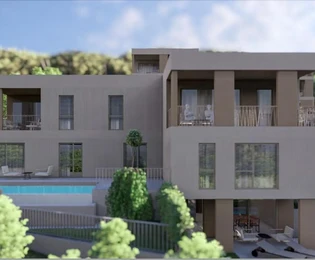 Štvorizbový byt na predaj s bazénom v Kostrene v Chorvátsku