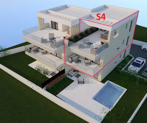 Vodice – s4 duplex lakás tetőterasszal, 750 m-re a strandtól