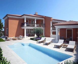 Moderna casa bifamiliare con piscina in vendita a Buie in Croazia