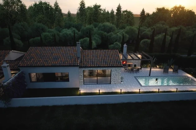 Kaštelir, Istrie – Moderní nově postavený dům s bazénem