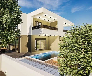 Vodice - NUOVA COSTRUZIONE Villetta bifamiliare con piscina, a 700 m dal centro
