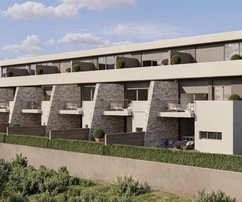 Umag, Zambratija: Modern sorház nyitott tengeri kilátással, 300 m-re a parttól