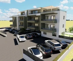 Trogir, smaller 2-bedroom apartment 56 m2, 1st floor, new building, parking