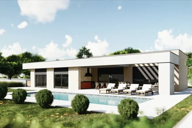 Modern villa medencével, építés alatt, Isztria, Labin