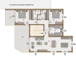 Pula, háromszobás penthouse 105 m² garázzsal modern lakókomplexumban, 2026, második emelet