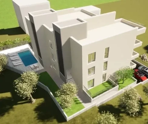 Čiovo, Okrug G., appartamento con 2 camere da letto 76 m2 + terrazza sul tetto 77 m2, piscina, vista