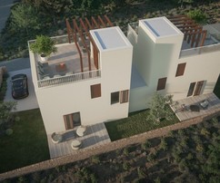 Трибунь, современные двухквартирные дома с бассейном на продажу
