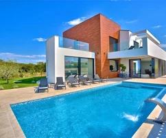 Moderní luxusní vila s panoramatickým výhledem na moře, Višnjan, ISTRIE