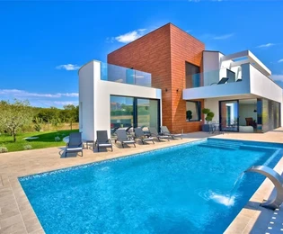 Moderna villa di lusso con vista panoramica sul mare, Višnjan, ISTRIA