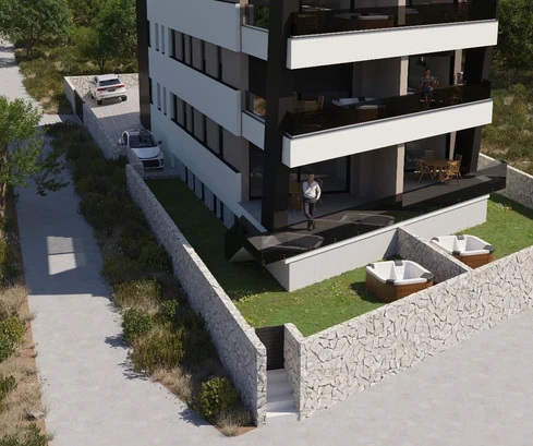 Pag, Mandre, közvetlen tengerparti, kéthálószobás apartman