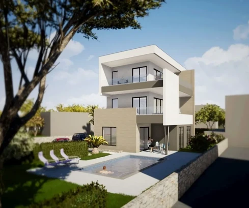 NEUE WOHNUNG MIT POOL UND MEERBLICK, 50 M VOM STRAND ENTFERNT!