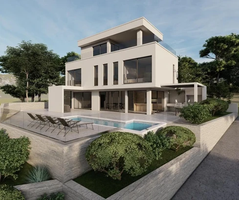 Villa moderna con piscina en venta en Milna, Croacia