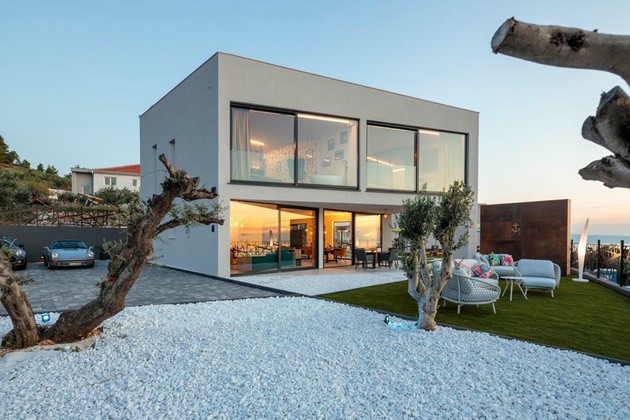 Modern villa with sea views