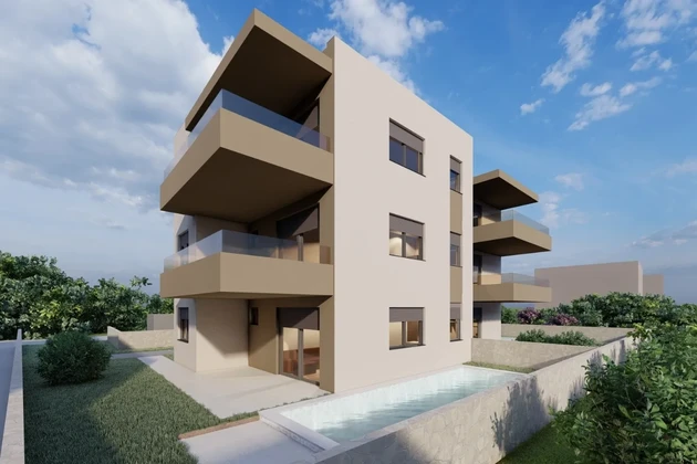 Háromszobás apartman A2, 64 m², 200 m-re a strandtól, Novalja, Új építésű