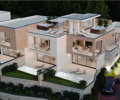 Vodice - casa S3 con piscina, terraza en la azotea con vistas al mar