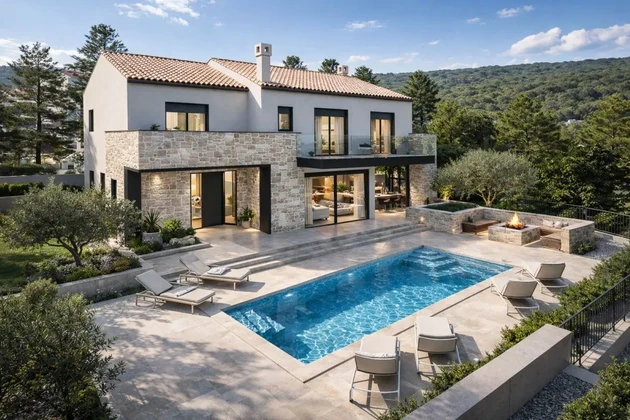 NEW LUXURY VILLA WITH SEA VIEW IN AN ATTRACTIVE LOCATION, 200 M FROM THE BEACH!