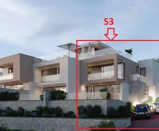 Vodice - S3 ház medencével, tetőterasszal és tengerre néző kilátással