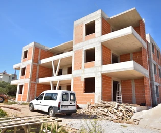 Vodice – S6-os lakás új építésű házban, tengerre néző kilátással