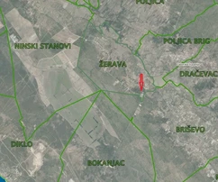 Építési telek a Žerava főút mentén, 8 km-re Zadartól