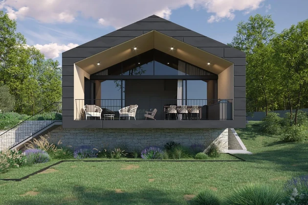 Casa moderna con piscina en venta cerca de Pazin en Croacia
