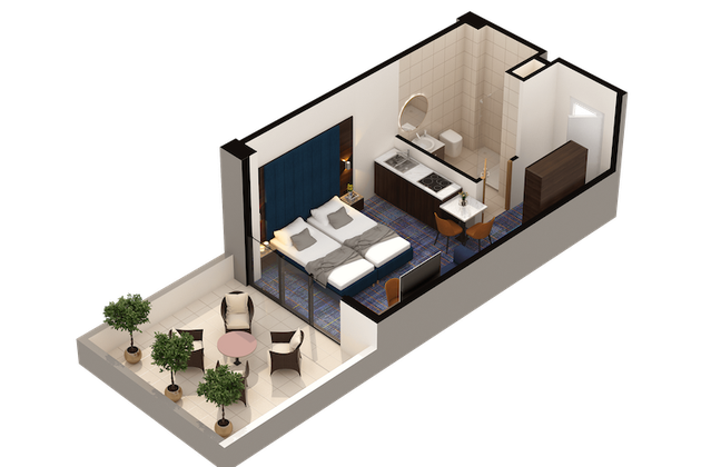 Apartament inwestycyjny 310 - GINO Seaside Tbilisi (30,3 m²)