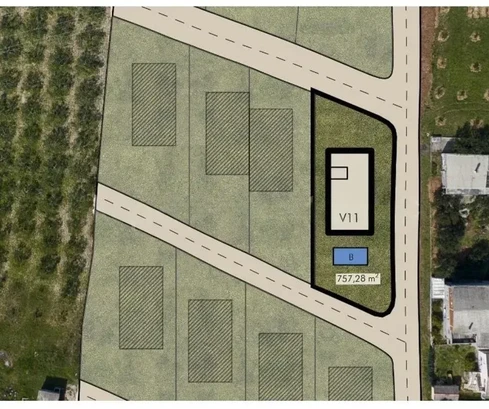 Kaštel Novi, Rudine, stavební pozemek 757 m2