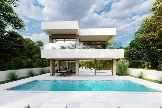 Privlaka - Zadar - Moderne Villa im Bau 700 m vom Meer entfernt