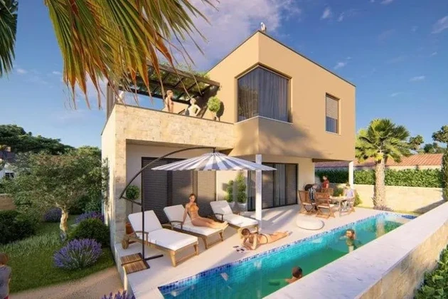 Zeitgenössische Villa mit Pool am Meer, Istrien, Pula