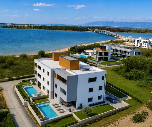 Chorvatsko - Privlaka, Dalmácie - Luxusní byt 60 metrů od moře
