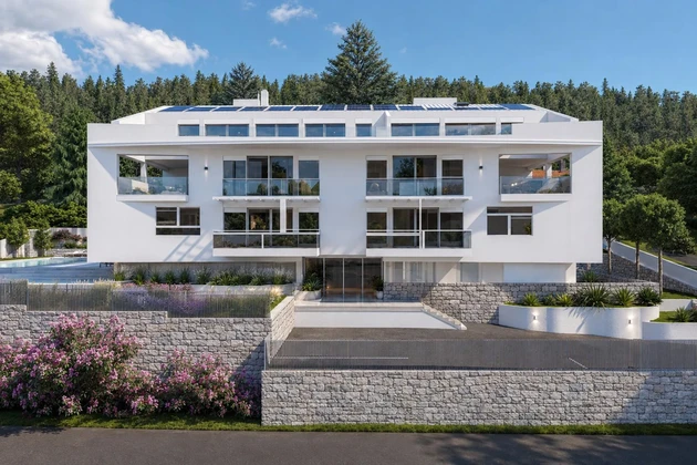 Opatija Privé, appartement exclusif de 73 m² avec deux pièces, piscine, salle de sport, jardin
