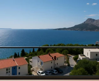 Omiš Riviera, Zweizimmerwohnung mit Panoramablick auf das Meer, 63,15 m²