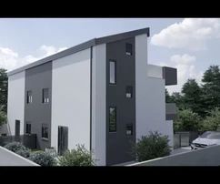 Newly built semi-detached house with ground floor, first floor, and attic, sea view