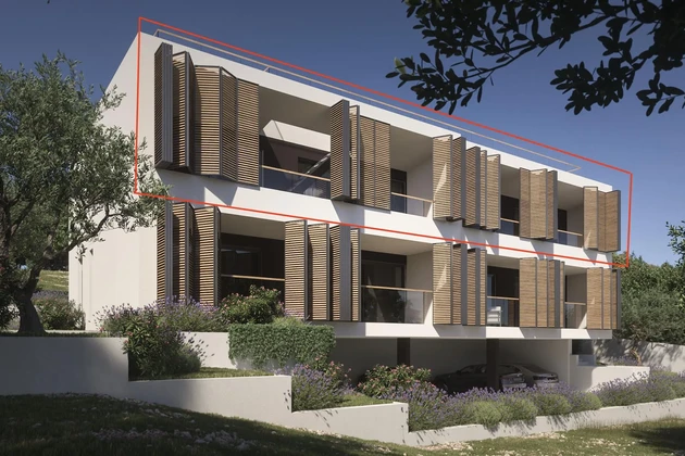 Vodice, exkluzív penthouse tetőterasszal és panorámás kilátással