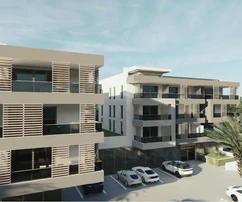 Split, Podstrana | appartement de trois pièces au premier étage avec deux places de garage