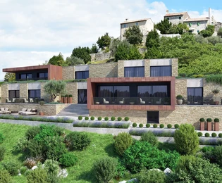 Istrie, Kaštel: Stavební pozemek s povolením a výhledem na moře