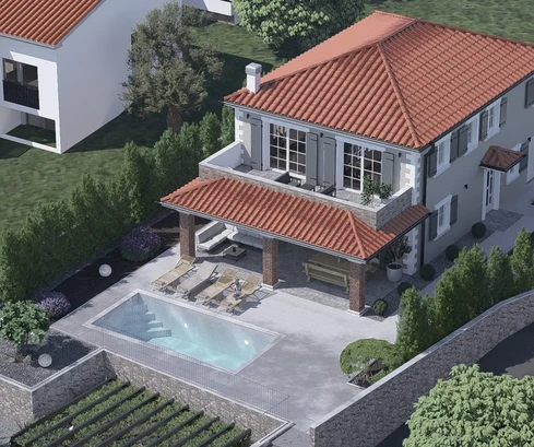 Île de Krk, Kornić - Terrain constructible avec permis pour villa et piscine !