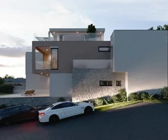 Vodice - S1 řadový dům, bazén, výhled na moře - NOVOSTAVBA