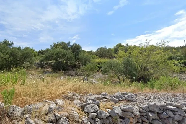 Marina, Vinišće, parcela edificable de 600 m2, a 400 m del mar y de la playa