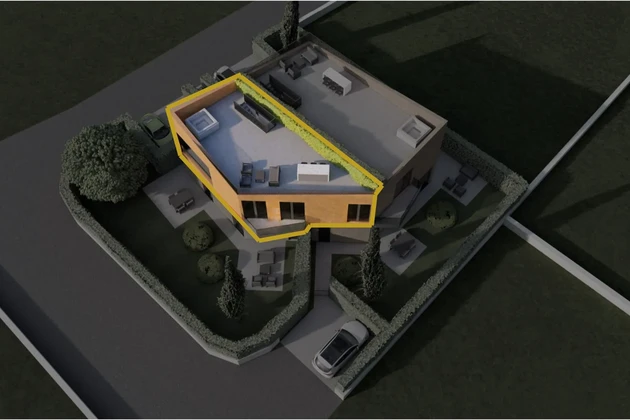 Isztria, Poreč – modern apartman tetőterasszal