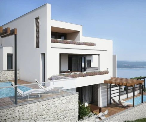 Új építésű lakás medencével eladó Crikvenicán Horvátországban