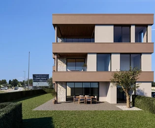 Istrien, Tar, Vabriga, Geräumige Wohnung im Erdgeschoss mit privatem Garten und Meerblick