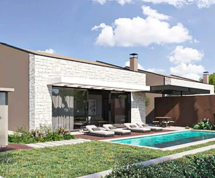 Isztria, Poreč, kőház úszómedencével