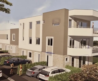 Pag, Mandre, dwupoziomowe mieszkanie w nowym budynku, 79,52 m²