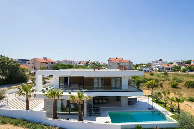 Luxury villa with a pool and panoramic sea view